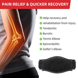 Kecartu Tennis Elbow Brace, 2 Pack Elbow Brace for Tendonitis and Tennis Elbow, Forearm Brace Support Band with Compression Pad and Adjustable Strap Wrap for Golfer’s Elbow for Women Men, Blue