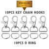 20Pcs Swivel Snap Hooks and D Rings for Lanyard and