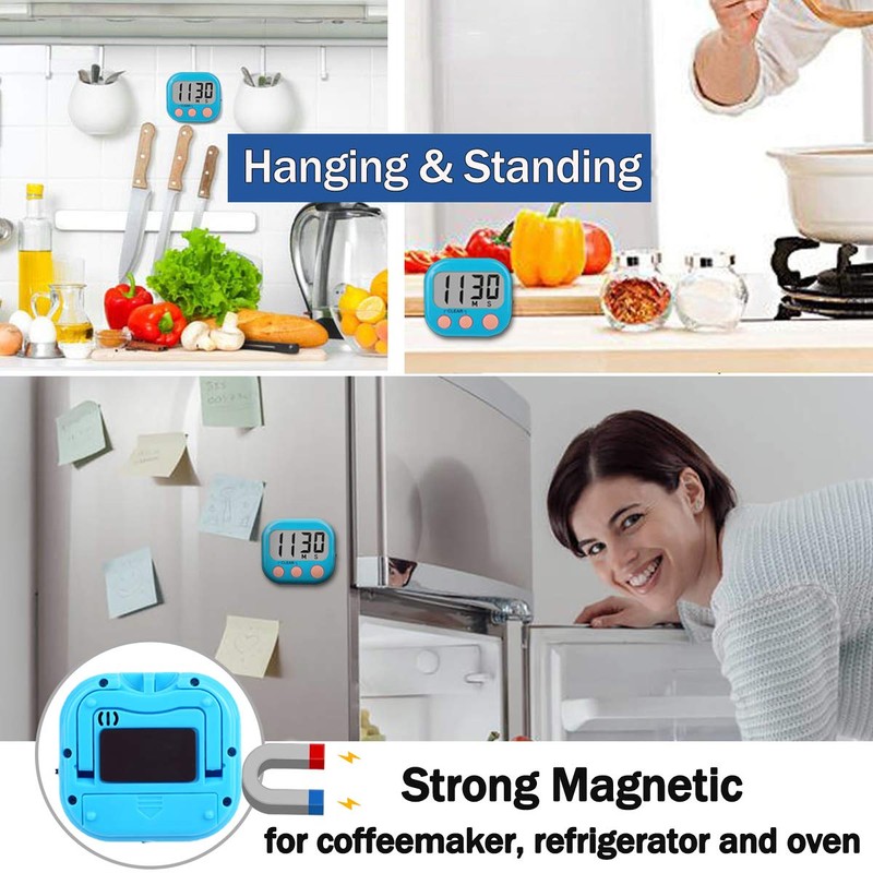 2 Pack Kitchen Timers Loud Ring Digital Timers for Cooking