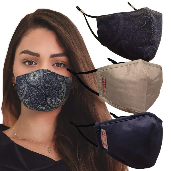 3 Pack Washable Reusable Face Mask Nose Wire Ear Adjuster