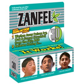 ZANFEL - Poison Ivy, Oak & Sumac Wash: Topical Solution for Poison Ivy, Poison Oak, and Sumac