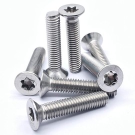 M6-1.0×30mm 304 Stainless Steel Countersunk Head Torx Screws 20pcs, Full Thread Screws, Standard Torx Drive Head. (Size: M6x30mm)
