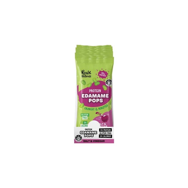 Real Naturals Protein Edamame Pops Salt & Vinegar 10x26g