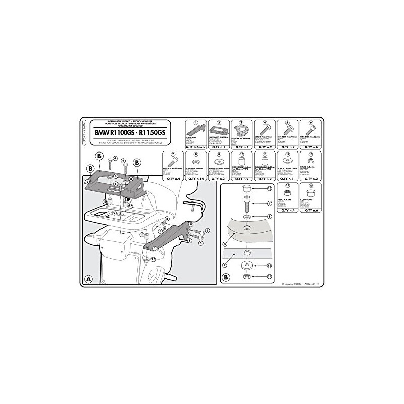 GIVI SR694 Topcase Mounting Hardware