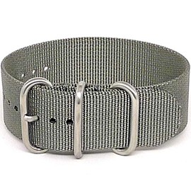 DaLuca Ballistic Nylon Military 1 Piece Watch Strap - Grey (Matte Buckle) : 20mm