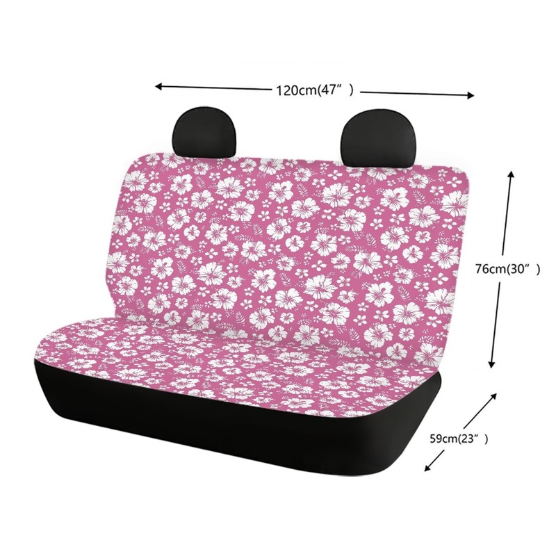 Jodoolang Pink Hibiscus Floral Auto Waterproof Back Seat Covers Protectors