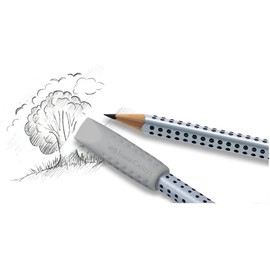 Faber-Castell Grip 2001 Eraser Cap 187000 Pack of 3 x 2 Grey = Pack of 6