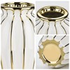 White & Gold Ceramic Flower Vase - 7.8" Modern Vertical