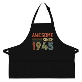 DCG PRINTWEAR Funny 80th Birthday Gift for Men – Born in 1945 Novelty Apron for Grandpa, Dad, or Husband – 80 Years Old Cooking or Grilling Present