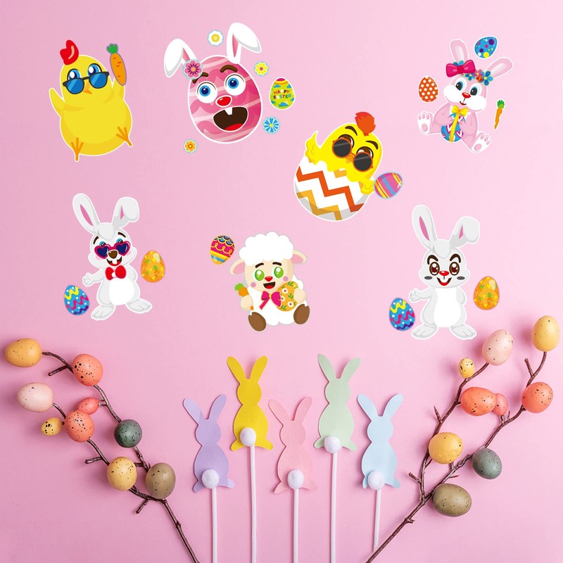 18 Sheets Easter Stickers for Kids Easter Crafts Make a