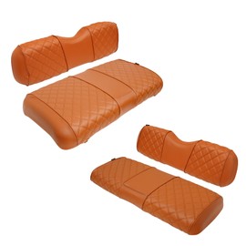 XUANYUDG0769 Golf Cart Front and Rear Seat Covers for EZGO TXT 1994-2013 OEM Ordinary Front Seat and Aftermarket Common Rear Seat Kits, No Stapler Vinyl Leather Diamond EZGO TXT Seat Covers