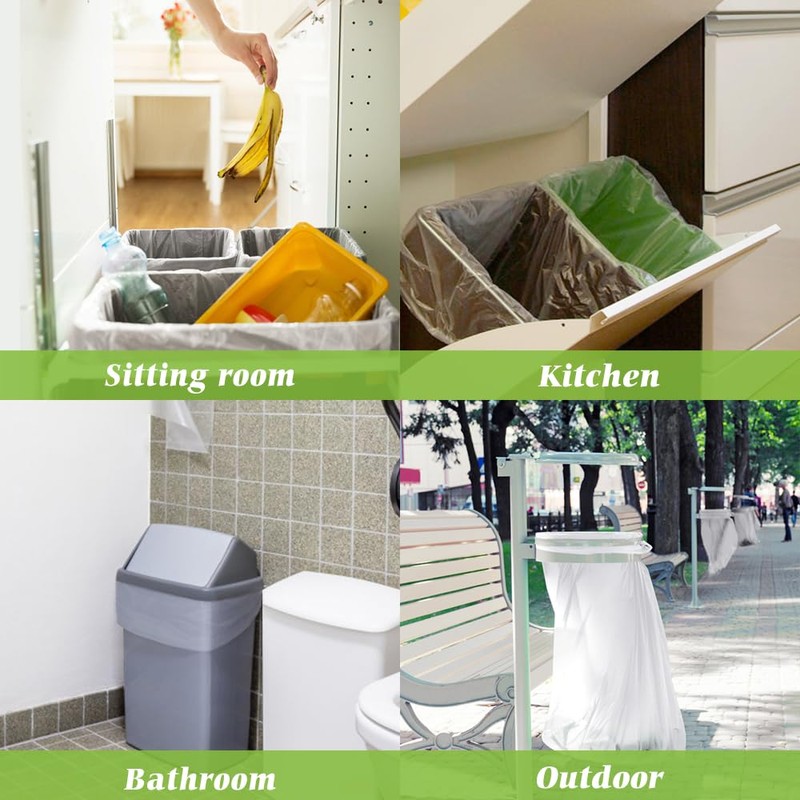 Teivio 8 Gallon 220 Counts Strong Medium Trash Bags Garbage