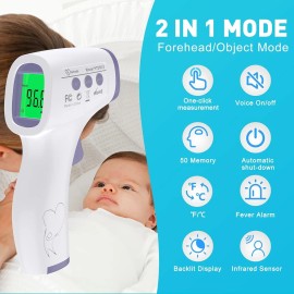 hetaida Digital Thermometer for Adults and Kids, No Touch Forehead Thermometer for Baby