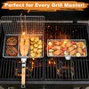 Fish Grill Basket for Outdoor Grill, Stainless Steel ，Removable Wooden