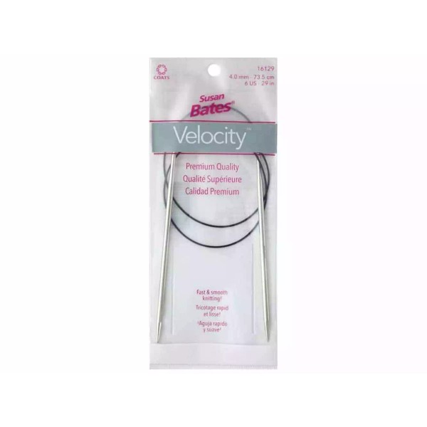 Coats Susan Bates Velocity 29" Circular Knitting Needles, U.S. 6