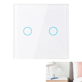 WiFi Light Switch, Smart Touch Light Switch for Smart Homes, Voice Control with Alexa Google Home, Remote App Control, Timer Function, White Single Switch