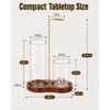 2-in-1 Walnut Wood Glass Incense Holder for Sticks, Anti-Ash Flying