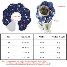 QIYADIN QIYADIN Soft Cat Cone, Adjustable Recovery Collar After Surgery to Prevent Licking Wound, Protective Cat Neck Cone, Comfortable Pet Elizabethan Collar for Cats Kittens and Puppies (Medium)