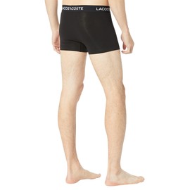 Lacoste Men's Cotton Stretch Essentials Trunks, 5-pack, Black with Black waistbands, X-Large