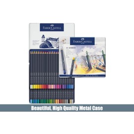 Faber-Castell Goldfaber, Colour Pencil Set, Tin Of 48 & Sketch Pad, A4, Gummed Paper Pad 100 GSM, 50 Sheets