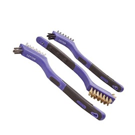 COTTAM Mini/Small Wire Brush Set (x3 Wire Brushes) | Nylon, Brass, Stainless Steel | The Wire Brushes for Rust Removal, Grout Cleaning & BBQ Grill Cleaning