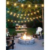 Larkvue 50FT(2x25FT) Solar String Lights Outdoor with Remote, Waterproof Dimmable