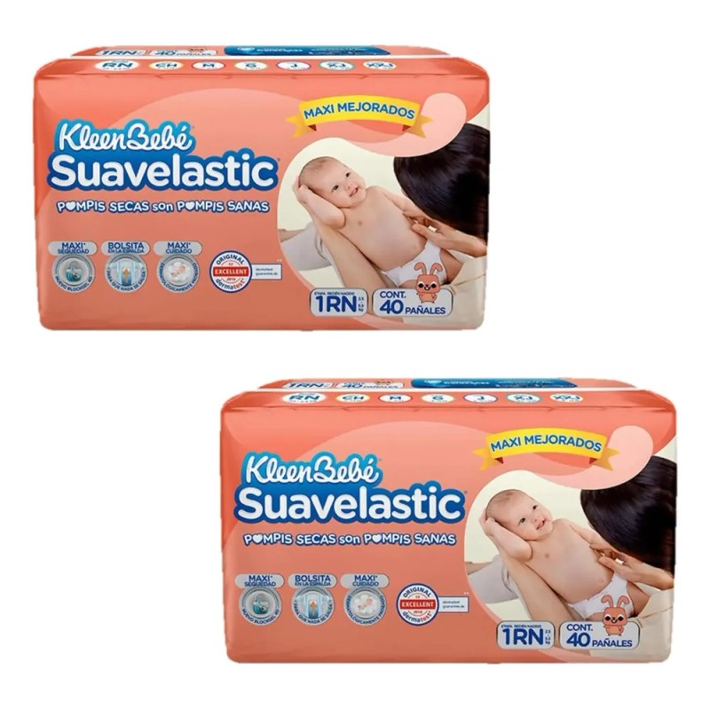 Kit De Pañales Suavelastic Recien Nacido - 40 Piezas X