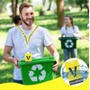 50 Sets Volunteer Lanyards with PVC Plastic Card, Yellow Volunteer