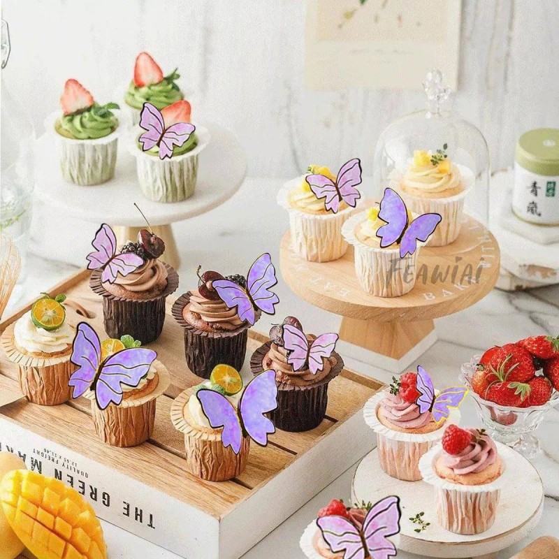 Feawiai 42pzs Decoración Pastel De Mariposa Letrero Feliz Cumpleaño