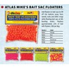 Atlas Mike's Assorted Bait Sac Floaters, Red/Yellow/Pink/Orange