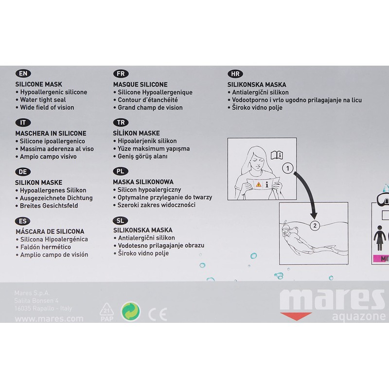Mares Máscara Wahoo Aqua/White/Claro