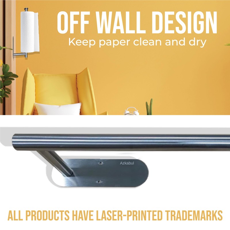 Paper Towel Holder for Kitchen (Brushed Gold)