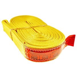 DD Sling. Multiple Sizes in Listing! (Made in USA) 2" x 20', 2 Ply, Nylon Lifting Slings, Eye & Eye, Heavy Duty (900 webbing), 6,400 lbs Vertical, 5,100 Choker, 12,800 Basket Load Capacity (USA Made Nylon Webbing) (2"x20')
