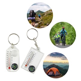 XINYIN Multifunctional Portable Mountaineering Thermometer Mini Compasses Keyring for Outdoor Hiking Camping Mini Keyring Thermometer Compasses