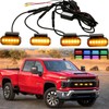4PCS LED RGB Grille Lights, Universal Clip-On Front Grill Lights