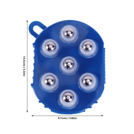 Veemoon Roller Ball Glove Massager, Manual Lymphatic Massage Tool Physio Hand Roller Body Massager Fascia Muscle Release Supply - 360° Rotatable Mteal Ball - Portable Massage for Full Body, Blue