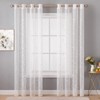 MIULEE White Sheer Curtains with Embroidered Leaf Pattern for Living