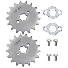 Create idea 2 Set 428 17T 17mm Motorcycle Front Engine Sprocket Drive Gear for 50cc 70cc 110cc 125cc 140cc 160cc Compatible with Honda TaoTao ATV Quad Dirt Bike
