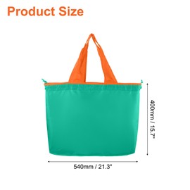 sourcing map Reusable Grocery Bags, 1Pcs 21" x 16" Washable Shopping Totes Fit in Pocket, Foldable Drawstring Lightweight Grocery Bag for Shopping, Camping and Traveling (Blue)