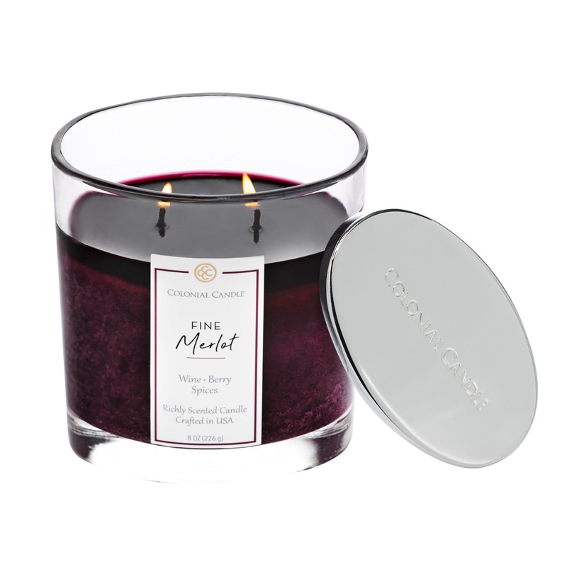 Colonial Candle Fine Merlot Scented Candle Jar, Highly Fragranced Candles