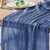 Xiomot Table Runner Cheesecloth 10FT Blue Boho Gauze Cheese Cloth Rustic Sheer Table Runners for Wedding Birthday Bridal Baby Shower Party Decoration