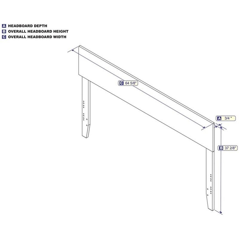 BOWERY HILL Adjustable Modern Solid Wood Panel Queen Headboard in