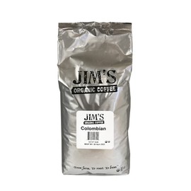 Jim’s Organic Coffee – Colombian – Single Origin, Medium Roast - Whole Bean, 5 lb Bag