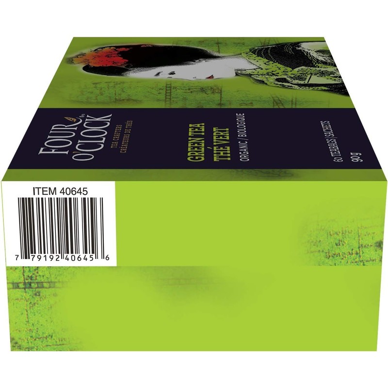 𝟫𝟢gr. Green Tea. 𝟨𝟢 Tea Bags. Оrgаniс. Fоur ০‘Clоck.