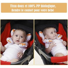 YJZQ Baby Ear Neck Pillow Baby Ear Travel Pillow Cute Bear Neck Protector Head Protection for Stroller Sleep 0-4 Years