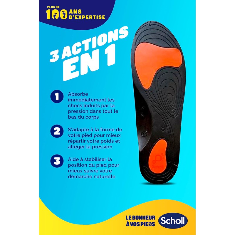 Scholl In-Balance Insole Anti Pain Lower Back Insole, black