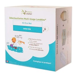 Les Tendd'Emma 15 Multi-Purpose Washable Organic Cotton Rompers 20 cm Wooden Box + Net Eco Net Organic Cotton for Replacing Kitchen Towels Practical, Environmentally Friendly and Economical