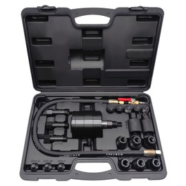JEUCLEL 21PCS Universal Pneumatic Diesel Fuel Injector Puller Tool Kit, Hydraulic Injector Extractor Set with 19 Adapters, Extractor Hammer, Extension Hose for Disassemble Injector Diesel Engines