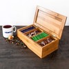 Relaxdays 10018875 Bamboo Tea Box 4 Compartments with Lid High-quality
