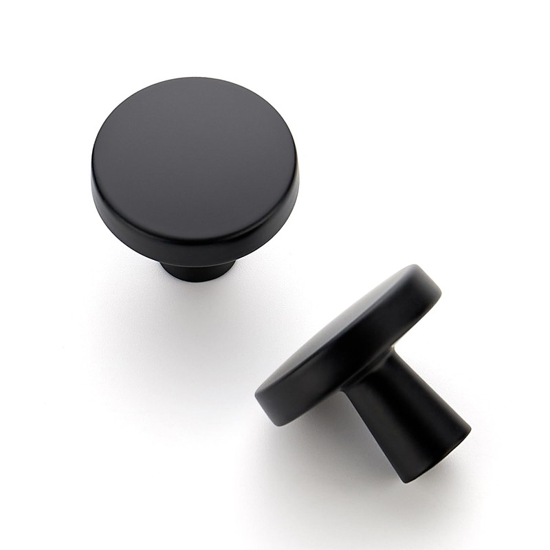 Ravinte 30 Pack Single Hole Matte Black Cabinet Knobs Kitchen